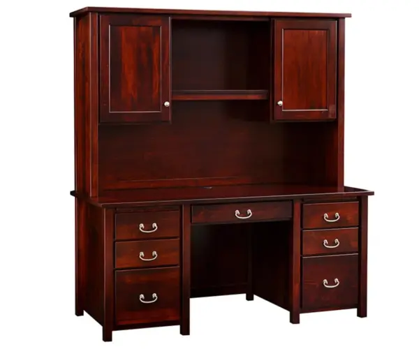 Eshton Double Pedestal Desk & Hutch